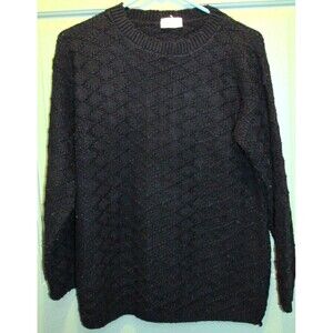 Bobbie Brooks Anywear Womens Black Crewneck Long Sleeve Pullover Sweater Size 10